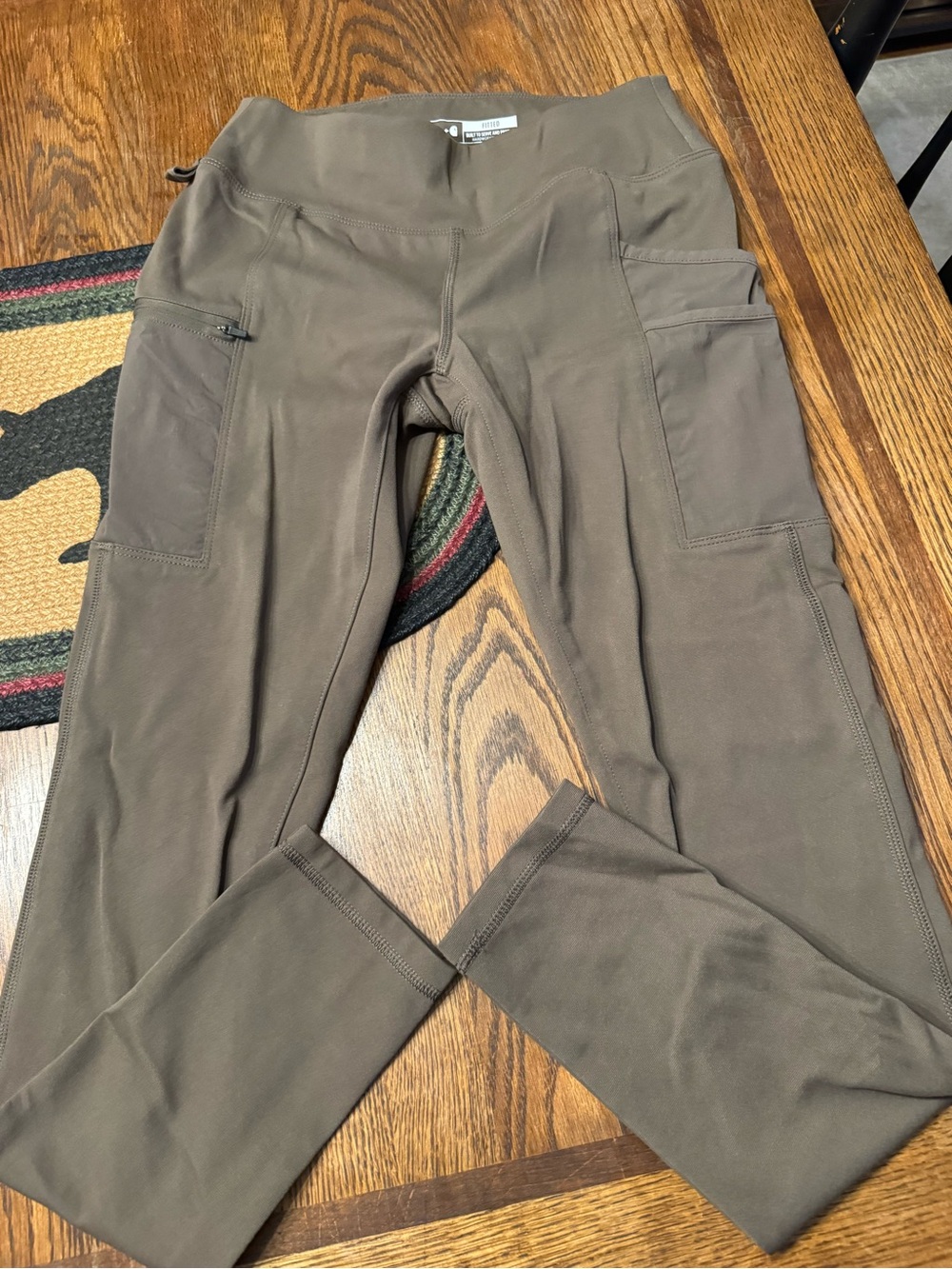 Carhartt Olive/Taupe Utility Ponte Leggings with Cargo Pockets